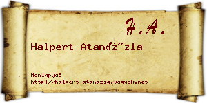 Halpert Atanázia névjegykártya